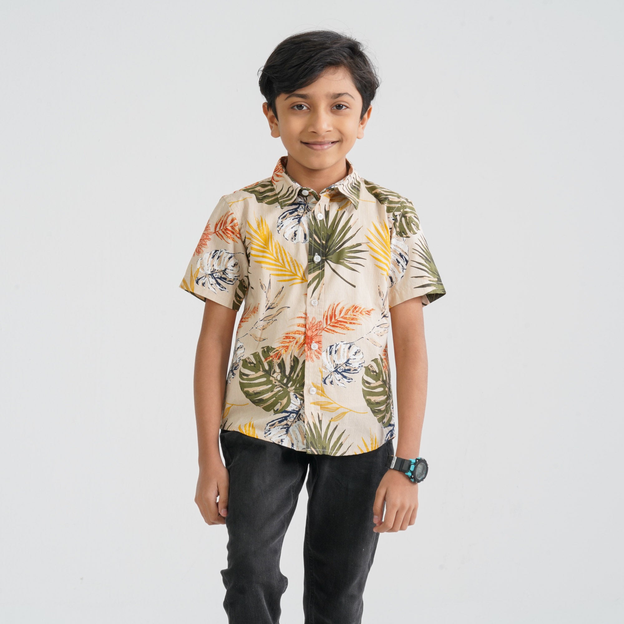 Baby Boy's Green Cotton Shirt